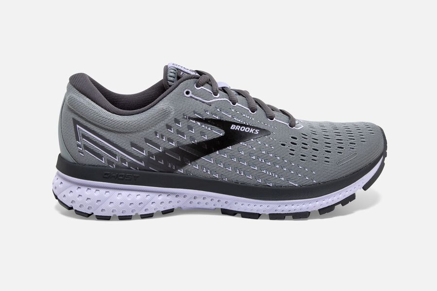 Brooks Ghost 13 Womens UK - Road Running Shoes - Grey/Black/Purple 084-DYNERS